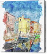 Italy #watercolor #sketch #italy #house #1 Acrylic Print