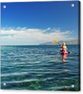 Kayaking At Ventana Bay, Mexico #1 Acrylic Print