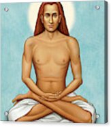 Mahavatar Babaji On Blue Acrylic Print