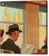 Man Reading On Train #1 Acrylic Print