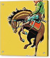 Man Riding Bucking Horse #1 Acrylic Print