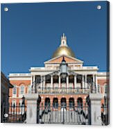 Massachusetts State House On A Bright Blue Sky Day #1 Acrylic Print