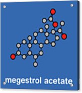 Megestrol Acetate Appetite Stimulant Drug Molecule #1 Acrylic Print
