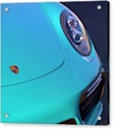 #miami #blue #porsche 911 #turbo S #print #1 Acrylic Print