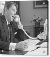 Ronald Reagan On The Telephone #1 Acrylic Print