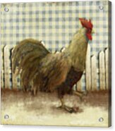 Rooster On Damask I #1 Acrylic Print