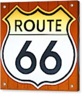 Route 66 Wooden Background #1 Acrylic Print