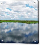 Skyscape Reflections Blue Cypress Marsh Near Vero Beach Florida C6 #1 Acrylic Print