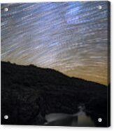 Star Trails Over River Gorge #1 Acrylic Print