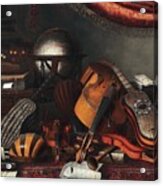 Still Life With Musical Instruments, Books And Playing Cards Acrylic Print