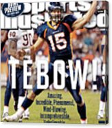 Tebow Amazing, Incredible, Phenomenal, Incomprehensible Sports Illustrated Cover Acrylic Print