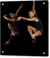 Two Male Dancers Jumping #1 Acrylic Print