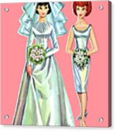 Two Paper Doll Brides #1 Acrylic Print