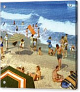 Vintage Beach Scene #1 Acrylic Print