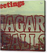 Vintage Niagara Falls Postcard #1 Acrylic Print
