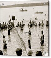 Water Tennis Played By Citizens In Wasington, Dc As They Enjpy The Tidal Basin #1 Acrylic Print