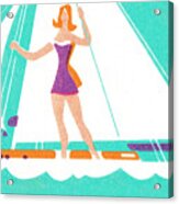 Woman On Sailboat #1 Acrylic Print