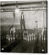 1:00 A.m. Pin Boys Working In Subway Bowling Alleys #100 Acrylic Print