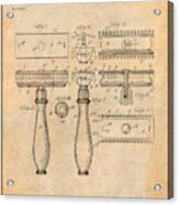 1901 Gillette Safety Razor Antique Paper Patent Print Acrylic Print