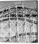 1927 Wood Roller Coaster Coney Island Bw Cyclone Acrylic Print