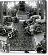 1930s Motor Show Scene Of Duesenberg, Packard, Lincoln, Others Acrylic Print