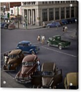 1940s City Square Colorized Image Acrylic Print