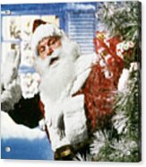 1950s 1960s 1970s Santa Claus With Pack Acrylic Print