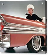 1957 Pontiac Catalina With Fashion Model Acrylic Print
