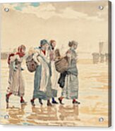 Four Fishwives On The Beach #4 Acrylic Print