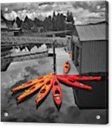 Orange Kayaks  #2 Acrylic Print