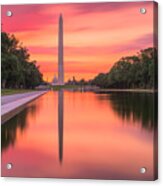 Washington Monument On The Reflecting #2 Acrylic Print
