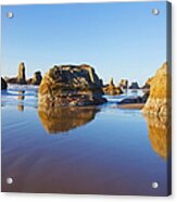 Rock Formations At Low Tide On Bandon #3 Acrylic Print