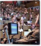 Stephen Hawking Lecturing At Cern In 2009 Acrylic Print