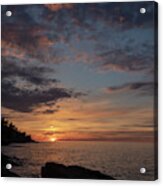 Sunset Over Lake Superior Shoreline #3 Acrylic Print
