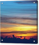 Sun Setting Over Clouds Views From Airplane #4 Acrylic Print