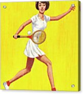 Woman Playing Tennis #4 Acrylic Print