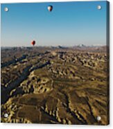 Colorful Balloons Flying Over Mountains And With Blue Sky #6 Acrylic Print