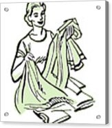 Woman Doing Laundry #6 Acrylic Print