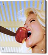 9935 Supermodel Selena Red Apple Sharp Knife Las Vegas Ixcmxxxv Acrylic Print