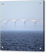 A Bridge In The Fog Sweden Acrylic Print