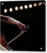 A Female Cellist Hand  Playing Acrylic Print