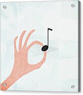 A Hand Holding A Musical Note Acrylic Print