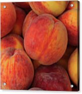 A Heap Of Ripe Peaches Prunus Persica Acrylic Print