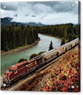 A Train In The Banff National Park In Canada Acrylic Print