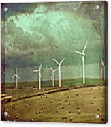 A Wind Farm In Cornwall, England Acrylic Print