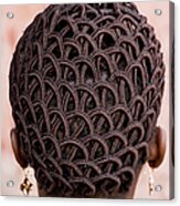 A Womans Head With Braided Patterned Acrylic Print
