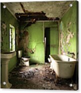 Abandoned Green Bathroom Acrylic Print
