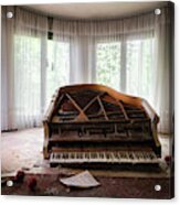 Abandoned Piano With Flowers Acrylic Print