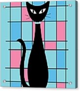 Abstract Cat In Blue And Pink Acrylic Print