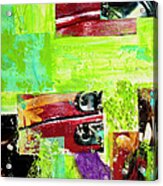Abstract Collage Of Bright Paint And Acrylic Print